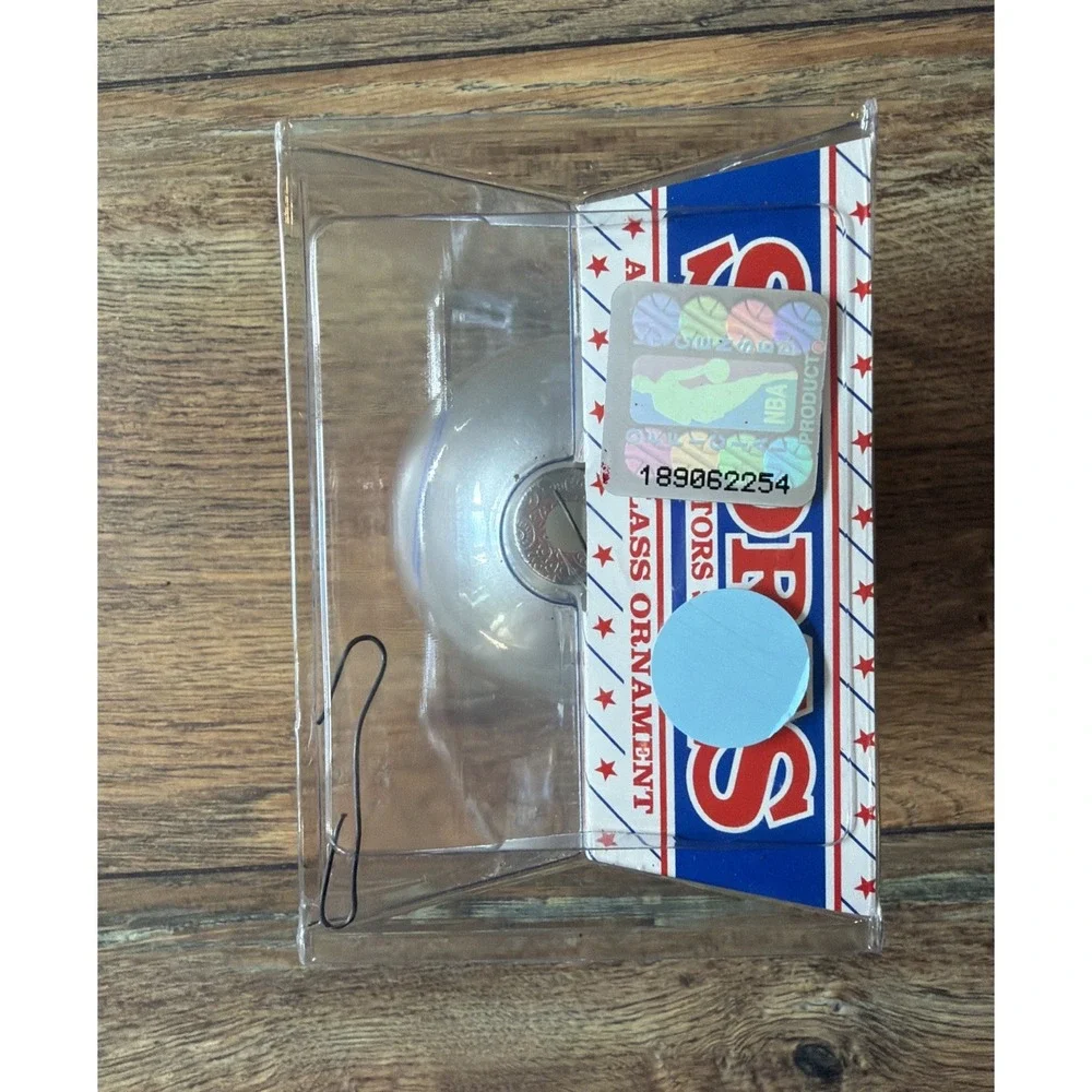 Vtg 90s Sports Collector Series Glass Ornament NBA Official Orlando Magic Silver